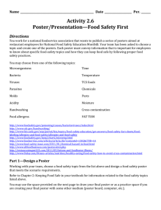 Activity 2.6 PosterPresentation—Food Safety First