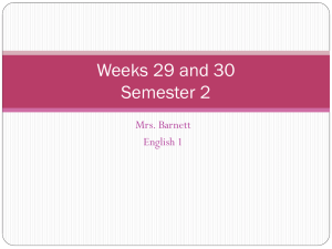 Weeks 29 and 30 Semester 2