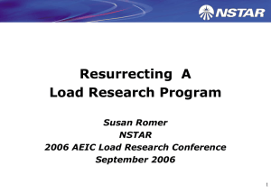 Resurrecting a Load Research Program