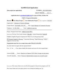 PSH 1 Application from Volunteers of America