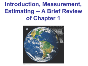 Introduction, Measurement, Estimating -