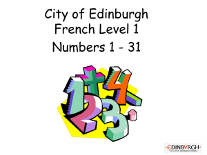 Il y en a combien? - Edinburgh Modern Languages
