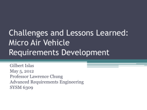 Micro Air Vehicle Requirements Overview