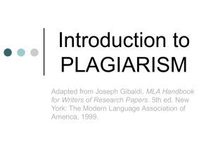 plagiarism - Chu Hai College