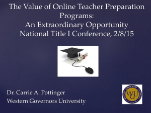 The Value of Online Teacher Preparation