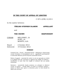 OCT2012CA TSELISO STEPHEN DLAMINI V THE CROWN