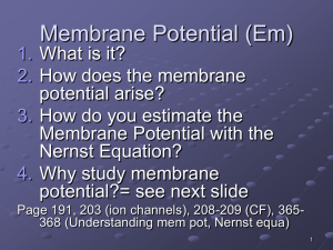 Why study the membrane potential Em?