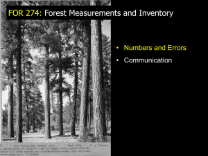 FOR 274: Forest Measurements and Inventory