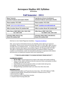 Aerospace Studies 401 Syllabus