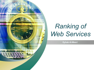 Ranking of Web Services