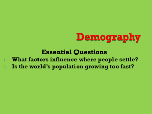 Mastering the TEKS CH 10: Demography
