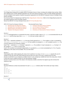 4 18 May 2009 | 2009 AP Computer Science Exam Answers The