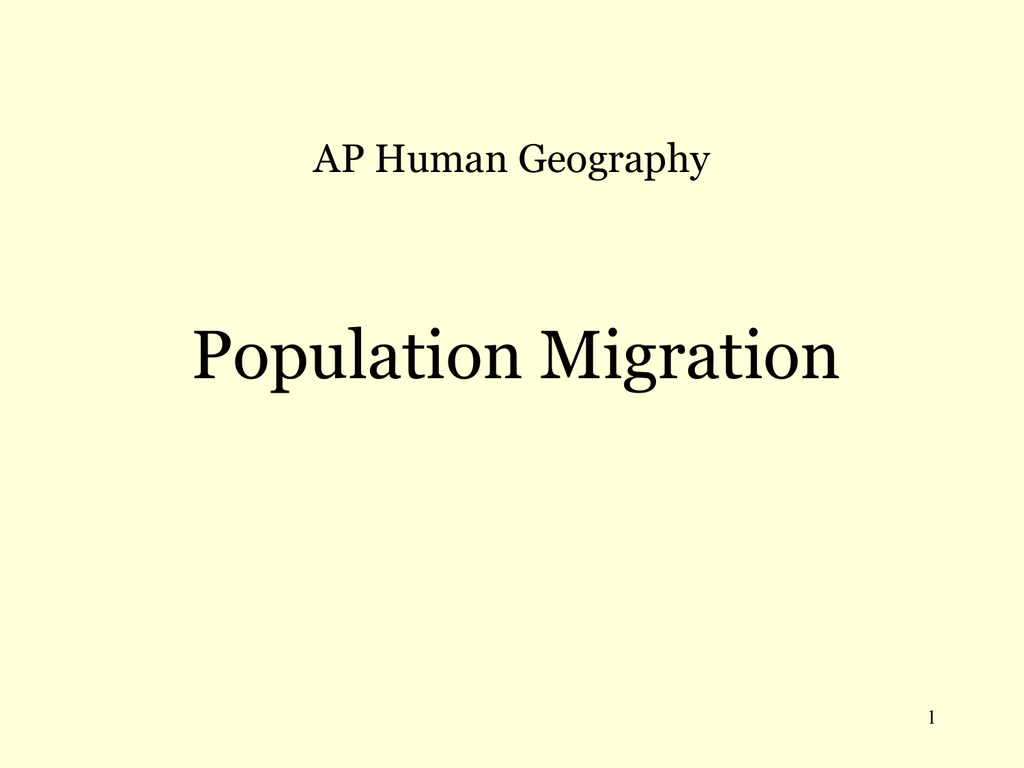 Internal Migration Ap Human Geography Definition