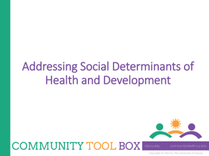 What are social determinants of community health and development?
