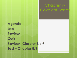 Chapter 9-Covalent Bonds