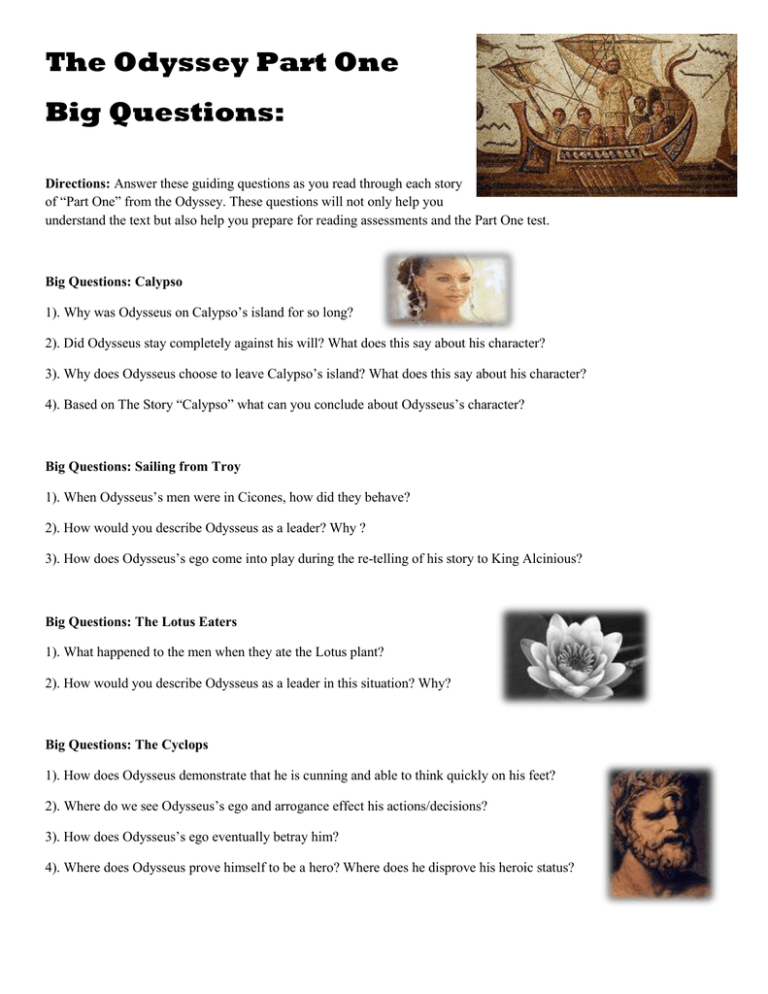 the odyssey critical thinking questions