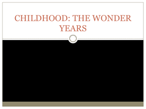 CHILDHOOD: THE WONDER YEARS