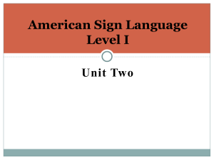 American Sign Language Level I