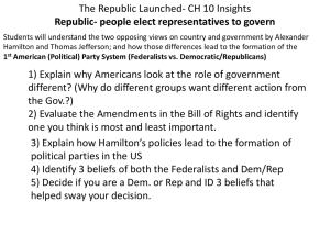 Federalists vs. Democratic/Republicans