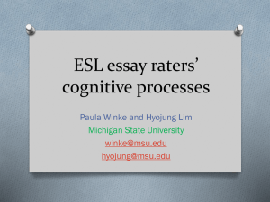 ESL essay raters* cognitive processes