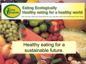 Sustainable eating and longevity - Eating Ecologically Sustainable