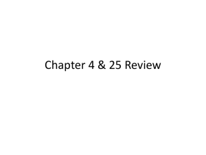 Chapter 4 & 25 Review