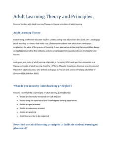Basic Principles of Adult Learning which the QOTFC (2005)