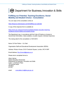 Fulfilling our Potential: Teaching Excellence, Social Mobility and