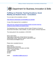 Fulfilling our Potential: Teaching Excellence, Social Mobility