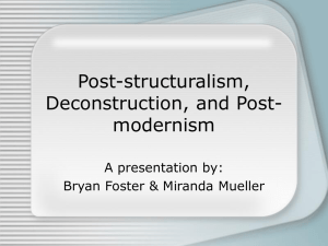 Post-structuralism, Deconstruction, and Post