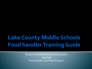 Lake County Middle School Foodhandler Training Guide