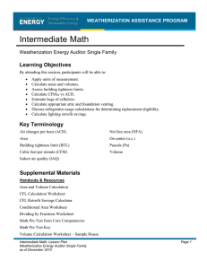 Intermediate Math - Weatherization Assistance Program Technical