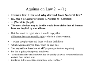 Aquinas on Law (2) -- (1)