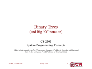 Binary Trees and Big "O" notation