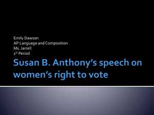 Susan B. Anthony*s Speech on women*s right to vote