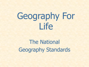 Geography For Life - Department of Geography and Planning