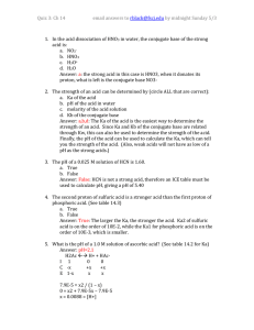 Quiz 3 Key- Ch 14- Acid Base