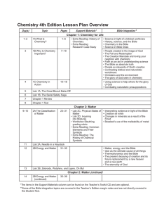 Lesson Plan Overview for Chemistry, 4th ed.