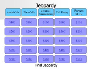 CellsLevels Jeopardy