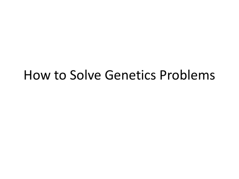 how to solve genetic problems biology