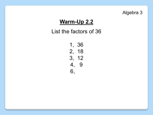 Factoring Out the GCF