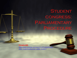 Student congress: Parliamentary Procedure