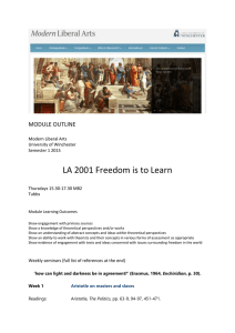 LA 2001 Freedom is to Learn outline 15-16