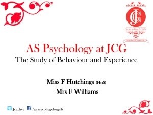 Cognitive Psychology - Jersey College For Girls
