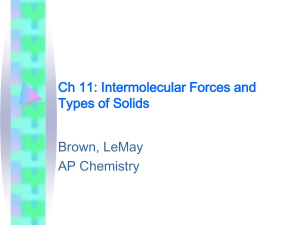 Ch 11: Intermolecular Forces