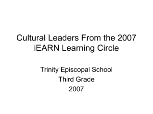 Cultural Leaders From the 2007 iEARN Learning