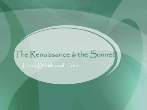 The Renaissance & the Sonnet