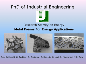 Metal Foams For Energy Applications
