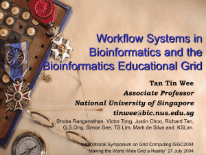 Workflow Systems in Bioinformatics and the Bioinformatics