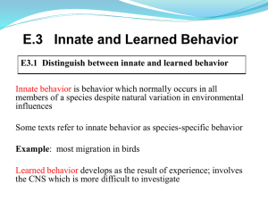 E.3 Innate and Learned Behavior
